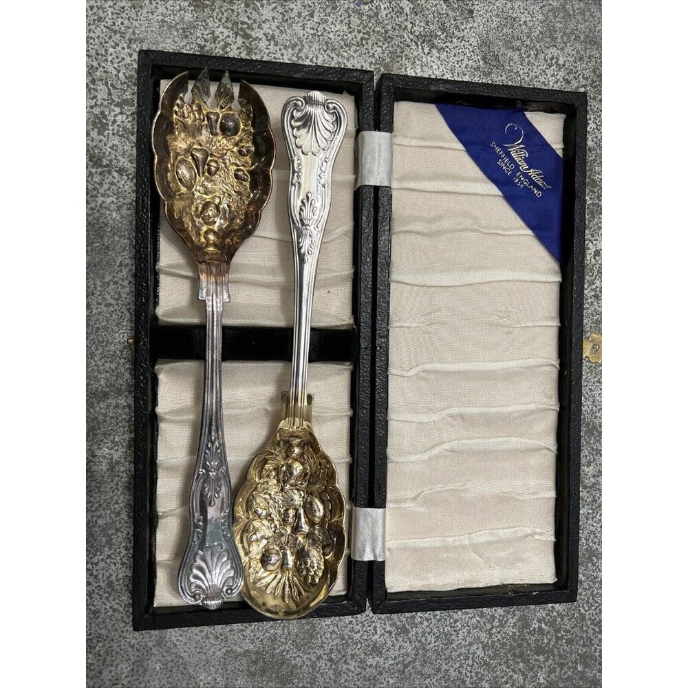 Vintage Serving Set William Adams Sheffield England Silverplate Spoon & Fork